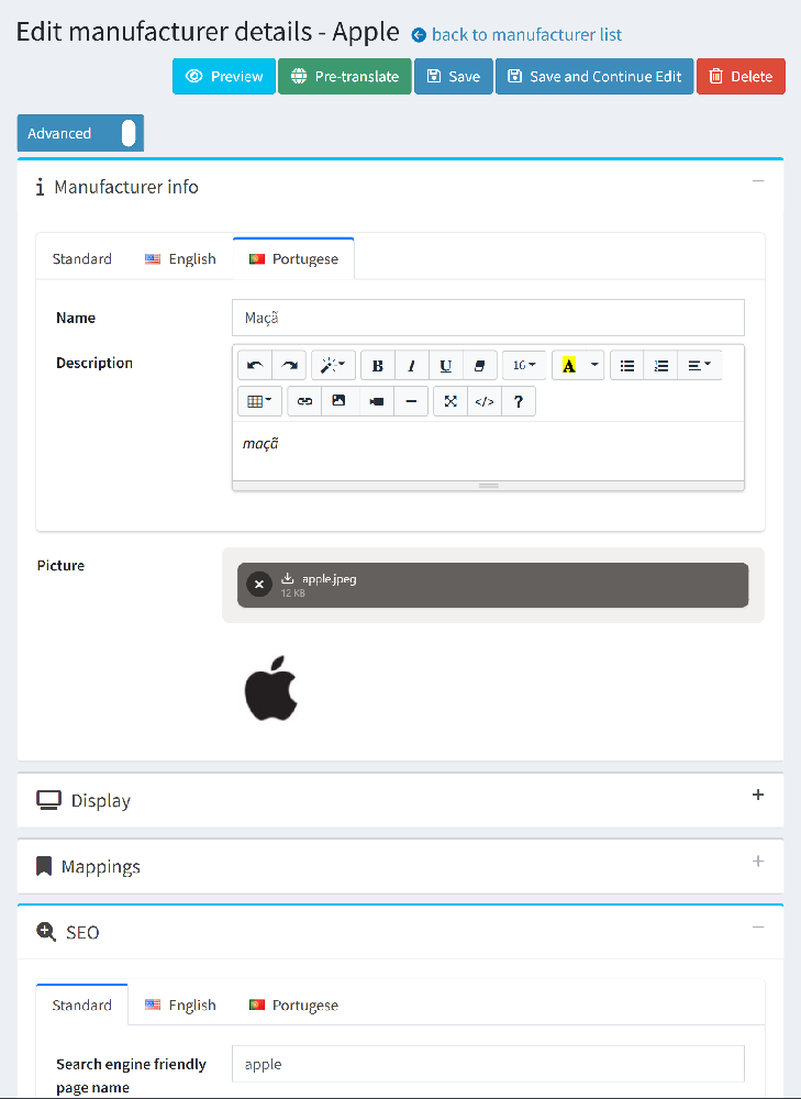 Edit Manufacturer Page in nopCommerce 4.90